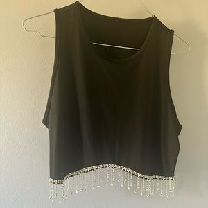 Black beaded tank top